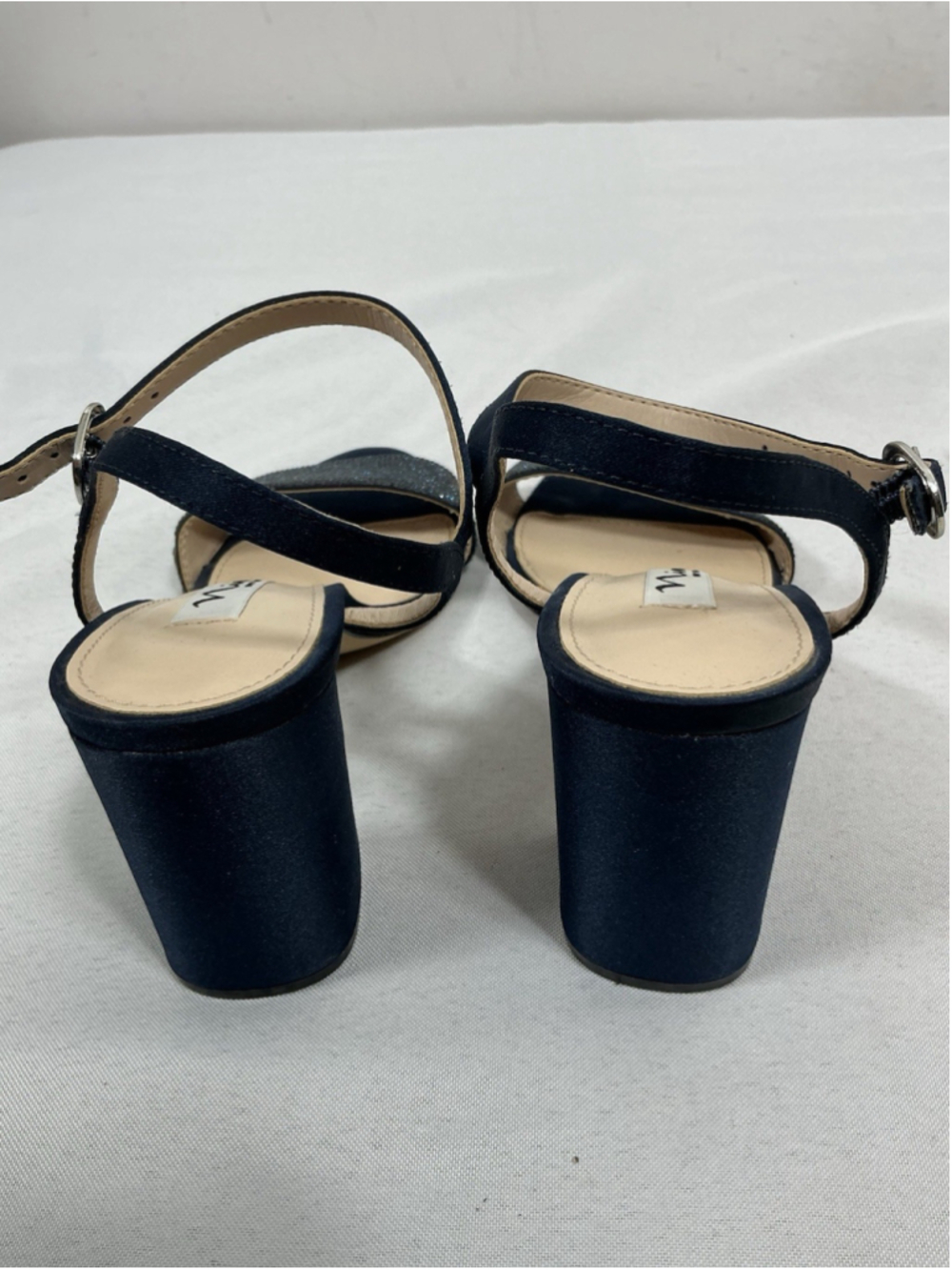 Womans Excellent Condition Nina Haven Dress Sandals 6.5 M Navy Glitter - Picture 4 of 7